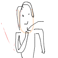 hand on chin drawing by aura in Artbitrator
