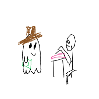 ghost at job interview drawing by mint_milkshake in Artbitrator