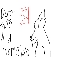 dog ate homework drawing by onlybittersweetme128 in Artbitrator