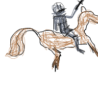 knight riding a horse drawing by lulita in Artbitrator