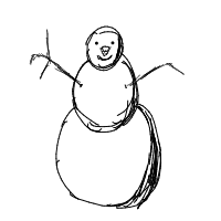 waving snowman drawing by twenyart in Artbitrator
