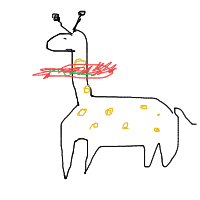 giraffe with scarf drawing by cristian in Artbitrator