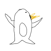 excited penguin drawing by cristian in Artbitrator