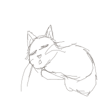 sleeping cat drawing by potatokawai67 in Artbitrator