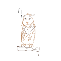 confused owl drawing by potatokawai67 in Artbitrator