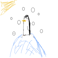 excited penguin drawing by potatokawai67 in Artbitrator