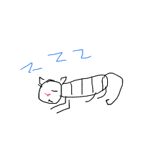 sleeping cat drawing by kkk777 in Artbitrator
