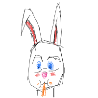 rabbit eating carrot drawing by potatokawai67 in Artbitrator