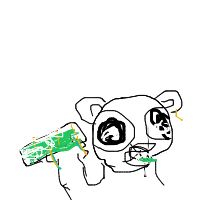panda eating bamboo drawing by hola in Artbitrator