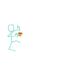 throwing food drawing by panda in Artbitrator