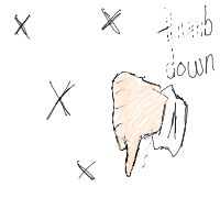 thumbs down drawing by thegoatofallgiats in Artbitrator