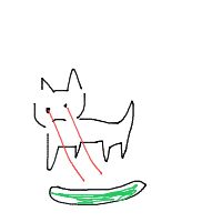 cat vs cucumber drawing by iluvbunnys427 in Artbitrator
