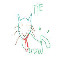 cat with tie drawing by tmakkarz in Artbitrator