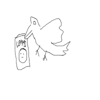 seagull stealing chips drawing by guest-5knd9walc in Artbitrator