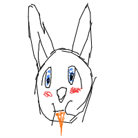 rabbit eating carrot drawing by potatokawai67 in Artbitrator