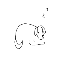 sleepy dog drawing by augurylynx in Artbitrator