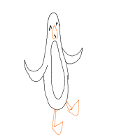 excited penguin drawing by augurylynx in Artbitrator