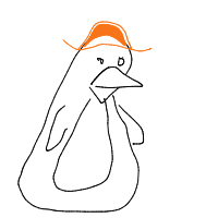 penguin with a hat drawing by dantasrenato in Artbitrator