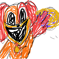 dog catching frisbee drawing by 99nightsboot123 in Artbitrator