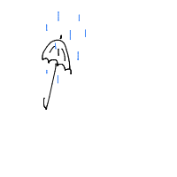 umbrella in rain drawing by tessa9 in Artbitrator