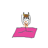viking at yoga class drawing by tessa9 in Artbitrator