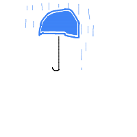 umbrella in rain drawing by mrv108 in Artbitrator