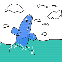 whale breaching drawing by fruit_loops1 in Artbitrator