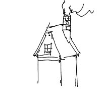 house with chimney drawing by picasoda in Artbitrator