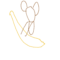 monkey with banana drawing by emmaiscool123 in Artbitrator