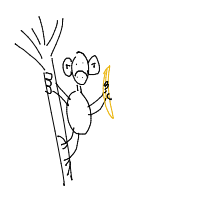 monkey with banana drawing by samdazdza in Artbitrator