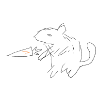 rabbit eating carrot drawing by deep in Artbitrator
