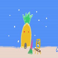 spongebob and patrick next to a pineapple house drawing by player-p8onw7gfx in Artbitrator