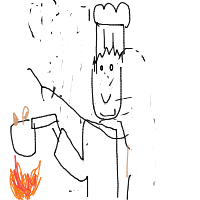 chef cooking drawing by riyawitha in Artbitrator