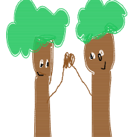 tree giving high five drawing by riyawitha in Artbitrator