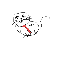cat with tie drawing by shr5uti in Artbitrator
