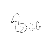 duck leading ducklings drawing by impicklerick293 in Artbitrator
