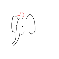 elephant with a hat drawing by tessa9 in Artbitrator