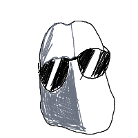 rock with sunglasses drawing by fishburst400 in Artbitrator