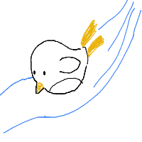 penguin sliding drawing by fishburst400 in Artbitrator
