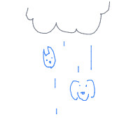 raining cats and dogs drawing by tessa9 in Artbitrator