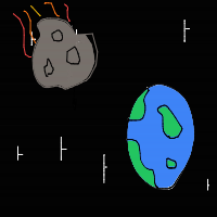 meteor approaching earth drawing by tessa9 in Artbitrator