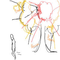 walking away from explosion drawing by fishburst400 in Artbitrator