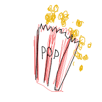 popcorn overflowing drawing by fishburst400 in Artbitrator