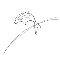 whale breaching drawing by fishburst400 in Artbitrator