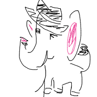 elephant with a hat drawing by sugar_aids in Artbitrator
