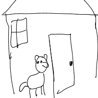 dog waiting at door drawing by noorthebest in Artbitrator