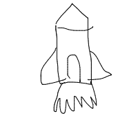 rocket ship drawing by hbarrett0826 in Artbitrator