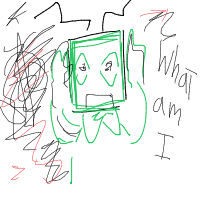 robot having existential crisis drawing by sugar_aids in Artbitrator