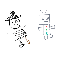 pirate vs robot drawing by hbarrett0826 in Artbitrator