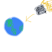 meteor approaching earth drawing by hbarrett0826 in Artbitrator